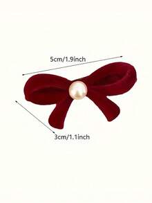 2个红色蝴蝶结发夹，女士可爱公主风刘海侧夹额夹，新款鳄鱼夹节日发夹头饰发饰