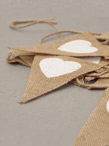 Rustic Heart Burlap Triangle Flags - DIY Party & Wedding Decor, Background Photography Decor Bunting,Perfect For Outdoor Events, Anniversaries, Birthdays, Halloween, Christmas, Valentine's Day - Multicolor - View 7