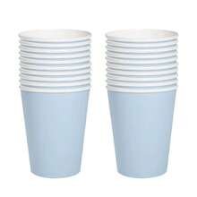 10pcs/20pcs/40pcs/50pcs, Blue Scalloped Paper Plates,Cups And Napkins Set,Fan Shaped Paper Plate 9 Inch 7 Inch Shell Edge Disposable Dinner Tray Paper Cup Paper Towel Birthday Wedding Party Decoration (Light Blue) Mother's Day Gift Wedding Birthday Party Supplies Daily Picnic Camping Tray - Blue - View 3