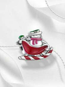 STYFNE 1 pieza Colgante con cuentas de árbol de Navidad, campana, Papá Noel, reno, muñeco de nieve, adecuado para pulseras DIY, joyería de mujer, pequeño regalo diario