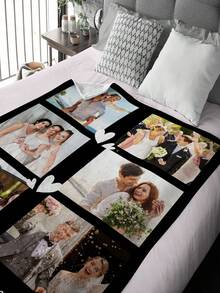 Custom Photo Blanket Collage,Personalised Family Blanket With Text,Picture Collage Blankets,Family&Friends Gifts,Valentine's Gift For Couple - Multicolor - View 5