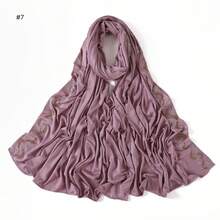 1pc Women's Solid Color Satin Scarf With Rhinestone Decor, Fashionable And Elegant, Soft And Breathable, Suitable For Dress Matching - Multicolor - View 22