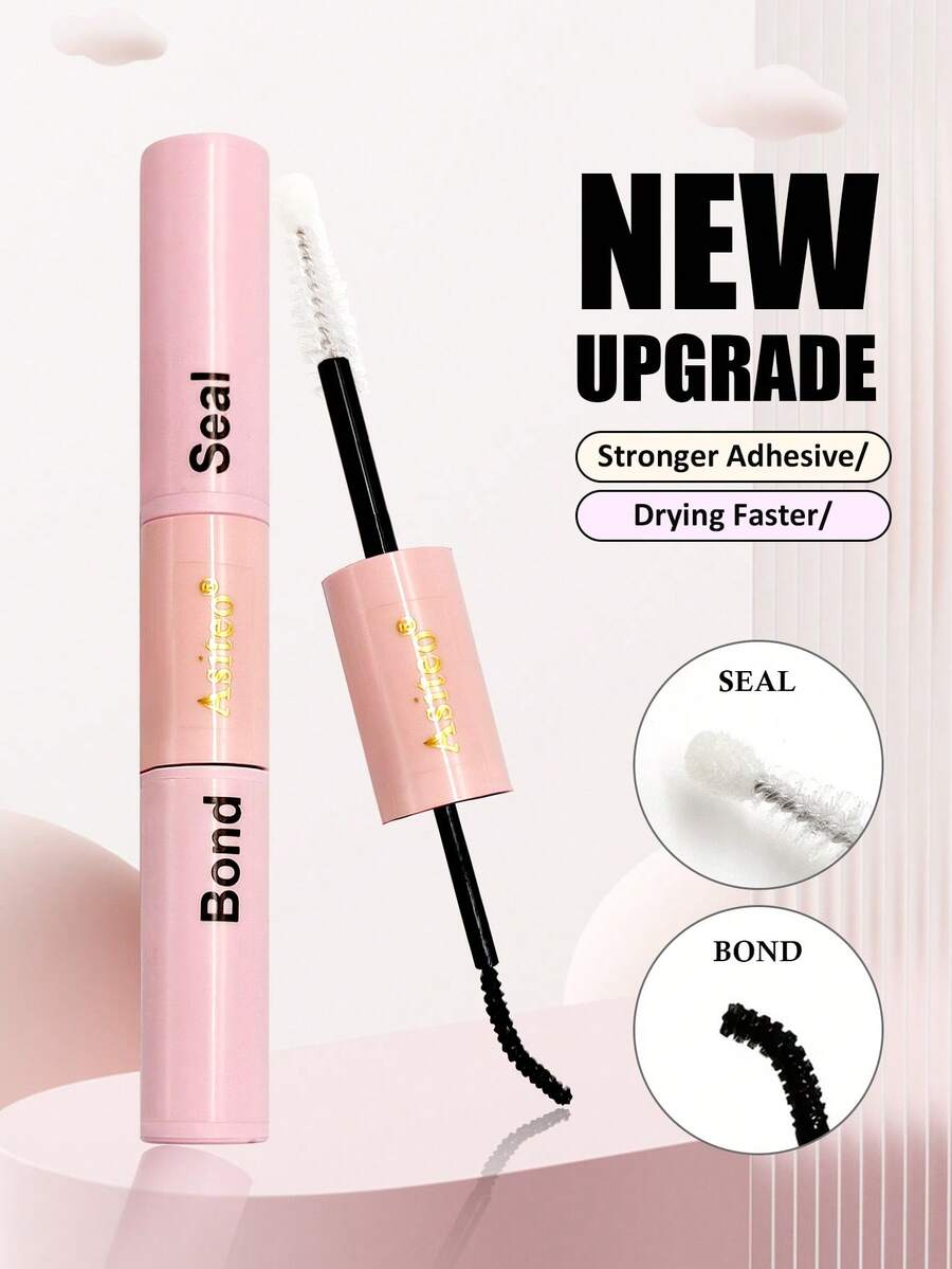 Asiteo 1支5毫升+5毫升防水睫毛胶，双头睫毛胶，加固假睫毛，打造完美妆容 - 彩色 - 查看 1