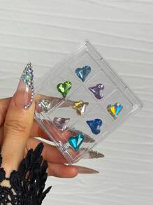 亚克力水晶展示盒美甲首饰配件收纳盒，便携式翻盖收纳盒（不含水晶）