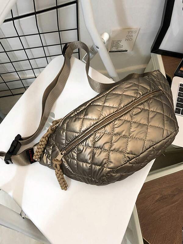 حقيبة نسائية جديدة، حقيبة صدر مبطنة ذات تصميم كاسيتي بخطوط حقيبة الخصر، منسقة مع كل الملابس