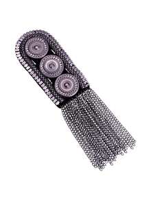 1 件精致手工流苏肩章长链古典胸针水钻 DIY 服装配饰男女适用，精致肩章肩章朋克胸针流苏肩标别针徽章肩闪 Cosplay - 彩色 - 查看 9