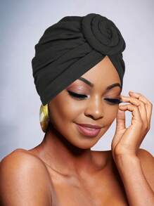 Awegeo 女士纯色头巾，带装饰细节 - 休闲时尚头巾，适合居家和日常佩戴 - 彩色 - 查看 9