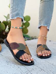 Dép đi biển thời trang mới cỡ lớn cho nữ, mùa hè đơn giản & thoải mái, hở mũi, lưới rỗng, thoáng khí, chống trượt, nhẹ, có sẵn màu đen và nâu - màu đen - Xem 4
