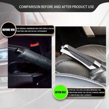 Car Handbrake Cover, Brake Covers, ABS Anti-Scratch Wear-Resistant Protective Cover With Comfortable Grip, Car Decor Accessory Handbrake Grip Cap Fit Most (Carbon Fiber Pattern)