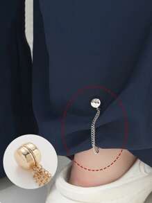 2pcs Magnetic Waist Cincher Clips - Adjustable T-Shirt Hem Clips, Perfect Fit, Metal Snaps, Available In White/Gold/Black, Clothing Shortening Tool For T-Shirts, Pant Legs, Sleeve Cuffs, Hem Adjustor