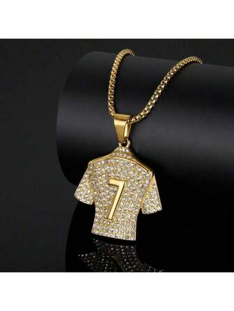 1 pezzo Collana stile Hip-Hop con maglia della Coppa del Mondo numero 7, adatta per uso quotidiano da donna