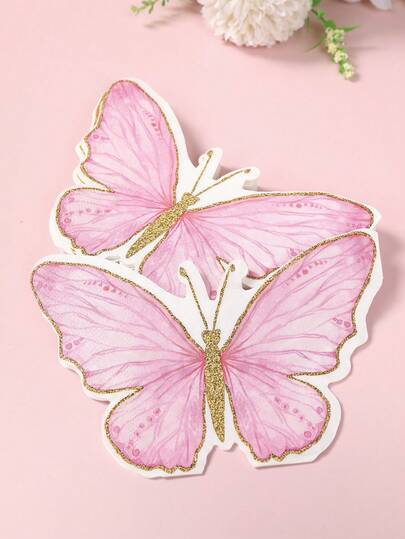 20/40 piezas Servilletas de mariposa rosa, Servilletas desechables con tema de fiesta de mariposa rosa, Servilletas de decoración de cumpleaños de mariposa, Servilletas desechables con patrón de mariposa para decoración de boda, Decoración de cocina, Decoración de baby shower