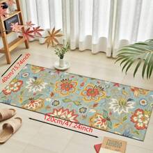 1 pieza, Decoración para el hogar, Alfombra, felpudo o tapete de cerámica de diatomita con patrón floral vintage impreso, antideslizante, rectangular con impresión 3D, apto para sala de estar, dormitorio, pasillo, baño, lavandería - Alfombras de poliéster, aptas para decoración de interiores y exteriores del hogar