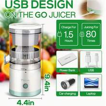 1 Portable Compact Electric Citrus Juicer At The Touch Of A Button - Portable Orange, Lemon, Fruit Blender Cup, Easy To Make Vegetable Juices, Fresh Juices, Milkshake Smoothies, Portable Design, Dual-Purpose For Parties And Travel - màu xanh lá - Xem 5