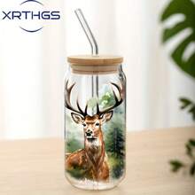 XRTHGS XRTHGS 4PCS/SET UV DTF Transfer Stickers Deer Style UV DTF Cup Wrap Suitable For Glasses, Notebooks, Computers, Tables And Chairs, Etc. For DIY Creativity, High Viscosity UV DTF Cup Sticker(Glass Not Included)