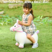 Piorlado Bouncy Toys For 2 Year Olds, Bouncy Stuffed Animals For Toddlers, Bouncy Inflatable Plush Horse, Indoor And Outdoor Bouncy Horse, Birthday Gifts For 2-5 Year Olds - White - View 6