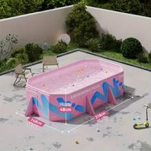 1pc Foldable Rectangular Swimming Pool, Large Non-Inflatable Swimming Pool, Family Mobile Water Park, Available In Multiple Sizes, Suitable For Whole Family, Summer Yard Water Entertainment, Party Pool, Foldable And Easy To Store, Multi-Component Design, Suitable For Yard And Backyard Entertainment, Can Be Used All Year Round.