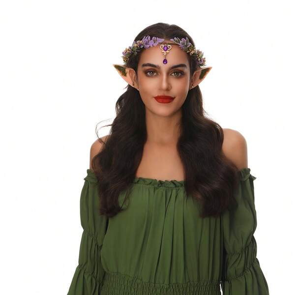 Woodland Fairy Headpiece Forest Floral Circlet Elven Wreath For Women Girls Cosplay Halloween Renaissance Christmas Party Photo Shoot