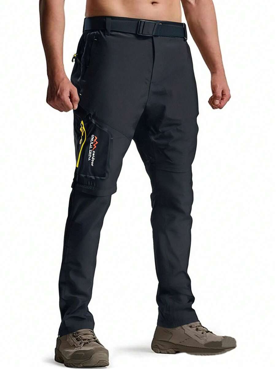 男式徒步工作裤速干可变换轻便拉链钓鱼旅行登山裤工装裤男式夏季和春季