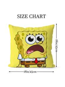 SpongeBob SquarePants 1pc Themed Cartoon Pattern Pillowcase, Featuring , Squidy, Mr. Kcrab, Made Of Super Soft And Comfortable Polyester Material, Machine Washable, Suitable For Sofa, Bed, Bedroom And Living Room Decoration, All Year Round, Sofa Supplies, Bedding Gifts, No Filling Pillowcase, Valentine's Day Gift, Christmas Gift, Birthday Gift, Anniversary, Special Day - Multicolor - View 13