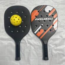 1 set racchetta da pickleball e racchetta da spiaggia con palline, attrezzatura sportiva per fitness all'aperto [set include 2 racchette + 1 pallina]