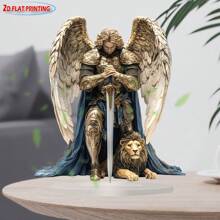Estatua acrílica de calidad para altar del Arcángel Miguel | Decoración eterna sin energía | Regalo sagrado de Navidad para el hogar/oficina/cafetería (santuario desde barra gótica hasta garaje)
