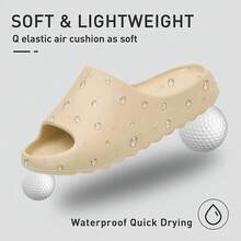 Cloud Slides For Women And Men, Platform Slides Slippers, Non-Slip Quick Drying Soft Lightweight Shower Shoes, Thick Sole Open Toe Slides Sandals For Indoor & Outdoor - Beige - View 4