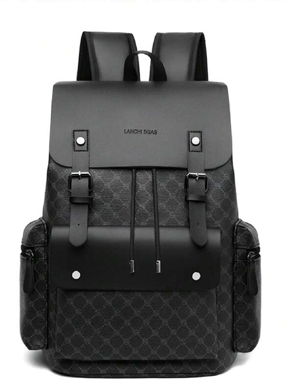 Grand sac à dos à carreaux pour hommes - sac pour ordinateur portable avec sangles d'épaule réglables, compartiments multiples et fermeture éclair, convient pour les déplacements, le travail de bureau, les voyages d'affaires