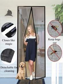 1PC 210cm Anti-Mosquito Net Summer Automatic Closing Magnetic Mosquito Net Invisible Door Mesh Anti Bug Fly Partition Curtain - Multicolor - View 9