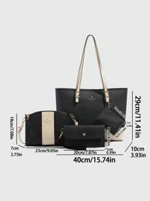 Nuevo conjunto multifuncional de Europa y América con gran capacidad para madre e hijo, de unicolor, bolso de compra con diseño cruzado, bolso de hombro vintage tipo bandolera