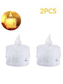 2/3/5/12/24pcs Acrylic Crystal Drip Pattern LED Electronic Candle Lights (Battery Included), Indoor Decorative Tea Light Candles, Flameless Simulated Candle Lights, Suitable For Wedding Decoration, Christmas Decoration, Holiday, Home Decor, Tabletop Decor Candles - Huang Guang - View 15