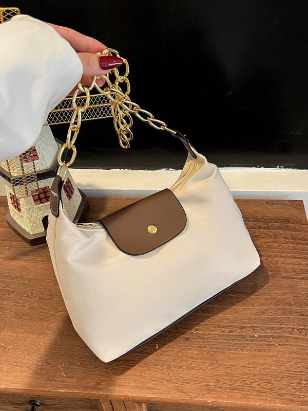 Bolsa de Ombro de Grande Capacidade, Minimalista e Fashionista, para Uso Casual, Compras, Transporte, Escola
