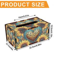 1pc Diamond Painting Kit Tissue Box, DIY Special Shape Diamond Art Partial Mosaic Handmade Making Tissue Storage Box Kit, Modern Home Dining Living Room Table Top Art Decoration - Tan - View 2