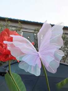 1 pieza Bandera decorativa grande de 50 cm de estilo bohemio con mariposa 3D de tela - Decoración artificial de flores románticas para bodas, hogar y exteriores - Se puede usar para Pascua, Acción de Gracias, Día de la Madre, cumpleaños. Para decoración de jardín, flores artificiales, decoración otoñal del hogar, plantas, flores falsas, plantas falsas, accesorios de dormitorio, decoraciones de boda, decoración de pared, accesorios de jardín, decoración del hogar para la sala de estar.