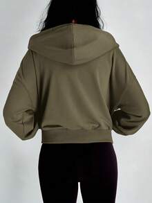 Plain    Casual    Zipper  Drawstring  Pocket    Beach  Daily - Army Green - View 2