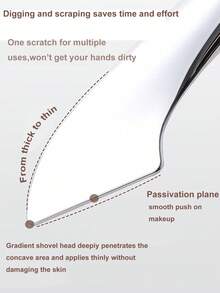 1 件全新超薄新月形粉底刷，无缝化妆刷，面膜刷，化妆师必备化妆工具，适合旅行 - 黑銀色 - 查看 5