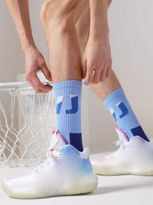 1/3/6 pares de calcetines de baloncesto con bloqueo de color