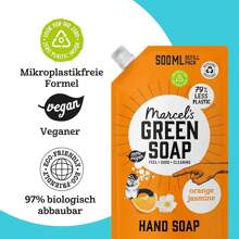 Marcel's Green Soap - Hand Soap Refill Pack Orange & Jasmine - Dispenser Refill Pack - Vegan - 97% - 500 Ml - 橘子和茉莉 - 查看 8