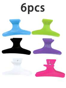 6pcs Professional Salon Hair Clips - Matte Finish Colorful Butterfly Clips, Suitable For Styling, Partitioning And Coloring Summer, Claw Clip Fall Winter Hair Accessories For Women For Vacation Outfits Woman - Multicolor - View 17