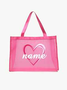 1pc Customized Mesh Tote Bag Your Own Design,Personalized Design (Name,Logo,Text) Foldable Large Capacity Lightweight Stylish Personalized Tote Bag Shoulder Bag Casual Shopping Bag Tote Bags Initial Classic Present Bag Personalized For Wedding Birthday Beach Holiday ,Use Tt Yourself Or Give Gifts To Others For Friends Mom Teachers Large Capacity Bag For Women Letter Portable,All-Purpose,Large Capacity,Versatile,Multifunction,Colorful,Cute,Adorable,Contracted,Funny,Kawaii,Y2K,Minimalist,Commuting,Business Casual,Basics,Custom,Personalized,Unique,Customized,Ideal Gifts For Him,Ideal Gifts For Her,Her,Family,Friends,Girlfriend,For Anniversaries,For Birthdays,For Holiday/ Vacation,For Outdoors/Outings/Travel/Hiking/Stadium/Sports/Climbing,For Business/Commute/Work/Office - Multicolor - View 13