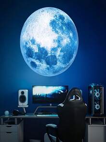 1个多色月球投影灯，360°旋转氛围月球灯，USB夜灯，便携式LED投影仪，适用于家庭床头、卧室和客厅，可用作礼物、房间装饰、摄影背景、墙面和天花板装饰，是斋月的完美礼物。 - 彩色 - 查看 2