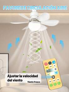 1 Piece Fan With Light  Lighting Suitable For Living Room Study Room Garage E27 Base 50W 5000LM Fan Light Adjustable Light With Remote Control - White - View 9