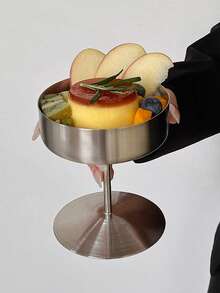 1pc Ins 风格不锈钢冰淇淋杯布丁杯高脚冰淇淋甜品杯冷饮果汁杯 - 彩色 - 查看 10