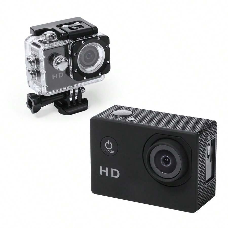 Cámara De Acción Deportiva Klack Full Hd 1080p Resistente Al Agua - Negro | Con múltiples accesorios de montaje incluidos - Envío desde España - Negro - Ver 1