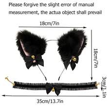 1/2 piezas Diadema con orejas de gato, Pasador de pelo con campana, Pasador de pelo con forma de conejo, Tocado de Año Nuevo, Accesorios para el cabello de San Valentín, Collar de encaje con campana, Romántico, Sexy, Lindo, Joyería minimalista, Adecuado para San Valentín, Cumpleaños, Fiesta, Cita, Agrega ambiente