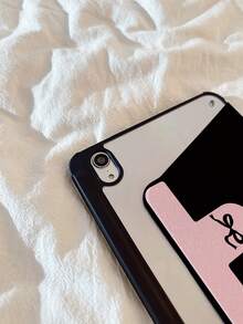 علبة حماية لجهاز اللوحي بشكل نجمة وفيها فيونكة وطبعات من الطرفين، صفيحة خلفية شفافة بلورية دوارة 720 درجة. عازل للسقوط. داعم لميزة النوم والاستيقاظ. مناسب لأجهزة iPad الجيل العاشر، Galaxy Tab S6 Lite 10.4، Galaxy Tab S7/S8، Honor 8. يمكن استخدام قلم رصاص معها - متعدد الألوان - مشاهدة 7