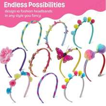 Kit de Confecção de Headbands para Meninas - Faça seus Próprios Headbands da Moda para Crianças - Conjunto de Acessórios de Cabelo DIY - Presente de Artes e Artesanato para Meninas de 5 a 12 Anos - Presentes de Natal de Artes e Artesanato para Crianças Pequenas - Presilhas BB Fofas, Presilhas de Franja e Acessórios de Cabelo para Meninas - Adequado para Acessórios de Vestuário, Fácil de Armazenar e Fixar o Cabelo, Joias DIY. - Multicolorido - Visão 6