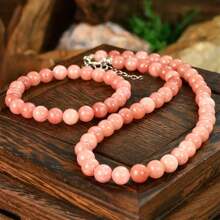 2PCS Sunstone Necklace Bracelet Set Fashion Bohemian Summer Vacation Handmade Jewelry Choker Healing Crystal
