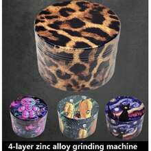 1 件豹纹猫咪图案手动香料/胡椒研磨器，锌合金厨房装饰和家用电器，万圣节和圣诞节派对用品 - 彩色 - 查看 1