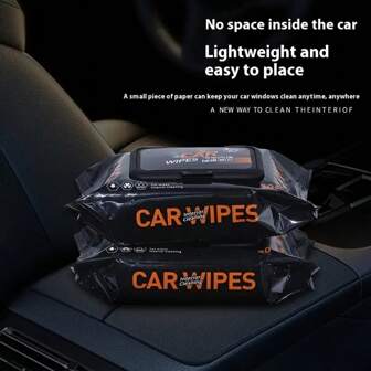 1 Pack Of 80-Pc Automotive Interior Cleaning Wet Wipes - For Leather Cleaning, Stain Removal, No Residue, Car Cleaning Wipes